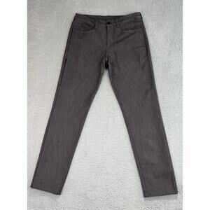 BYLT Mens 32x29.5 Black Gray Tech Denim Everyday 2.0 Slim Fit Pants